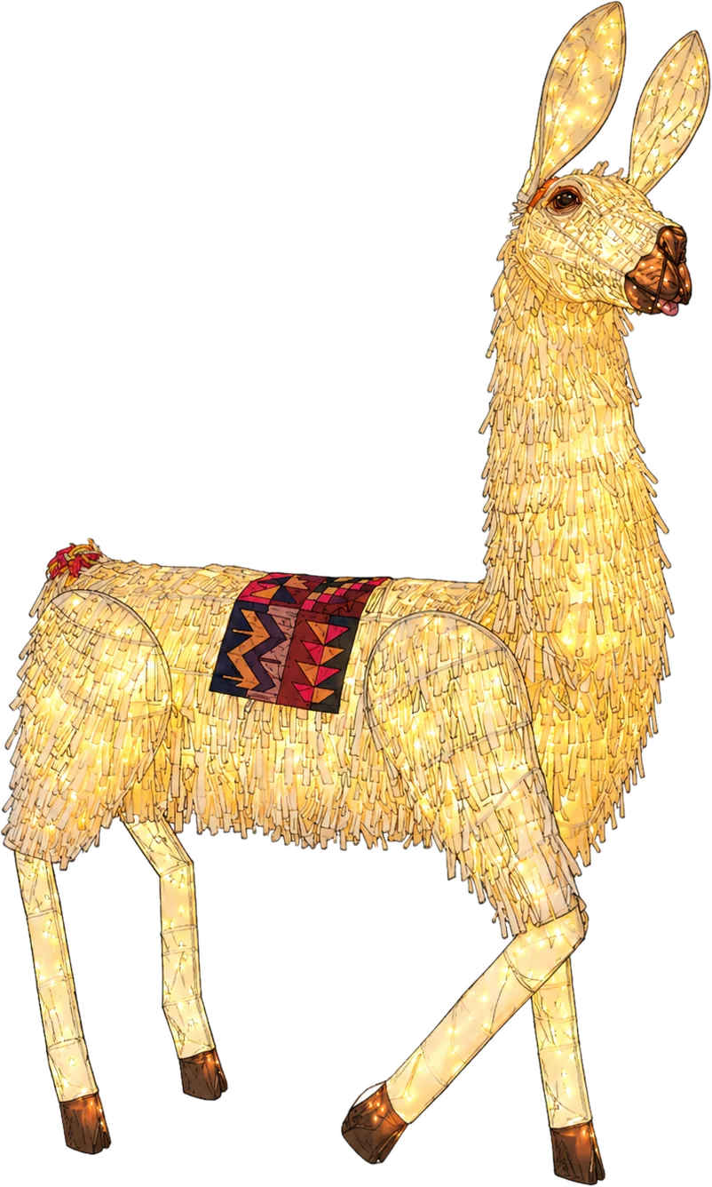 Drawing of Boquita, our glowing llama lantern.